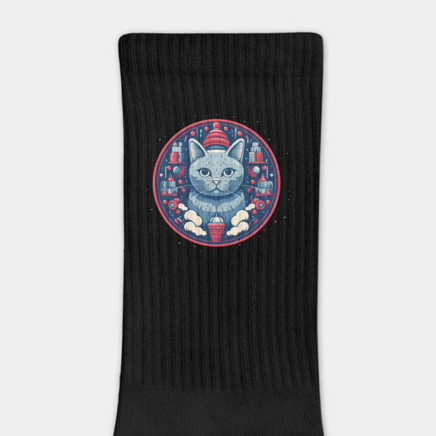 Russian Blue Cat Xmas, Love Cats by logiamerch