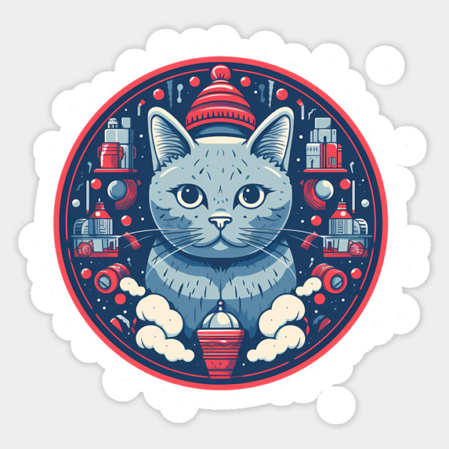 Russian Blue Cat Xmas, Love Cats Sticker by logiamerch