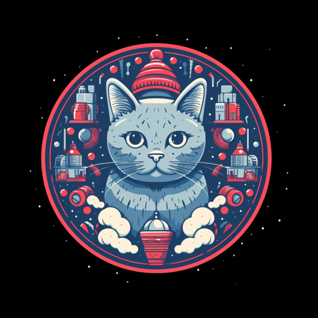 Russian Blue Cat Xmas, Love Cats by logiamerch