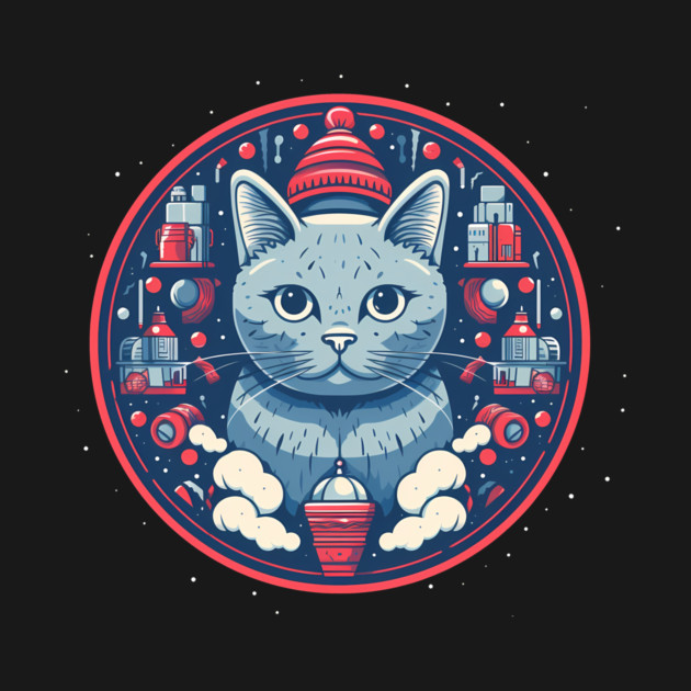 Russian Blue Cat Xmas, Love Cats by logiamerch