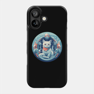 Russian Blue Cat Xmas, Love Cats Phone Case