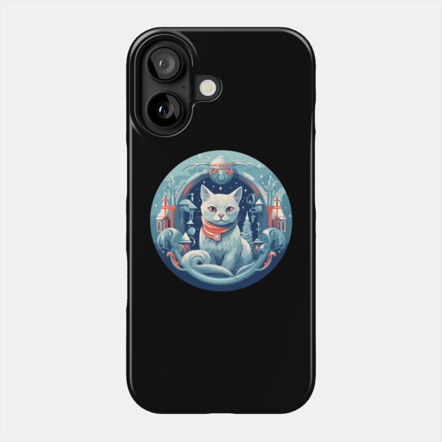 Russian Blue Cat Xmas, Love Cats Phone Case by logiamerch