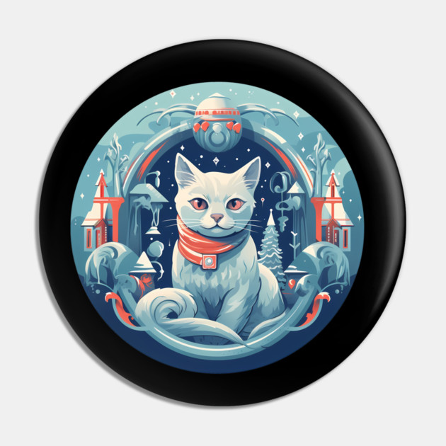 Russian Blue Cat Xmas, Love Cats Pin by logiamerch