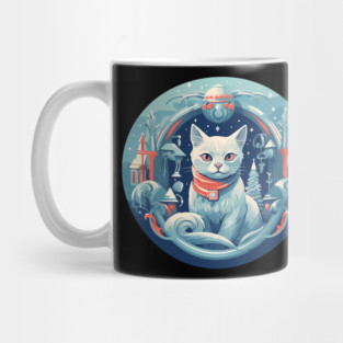 Russian Blue Cat Xmas, Love Cats Mug