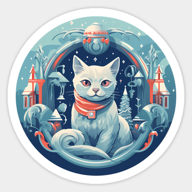 Russian Blue Cat Xmas, Love Cats Sticker by logiamerch