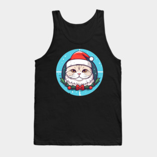 Scottish Fold Cat Xmas, Love Cats Tank Top