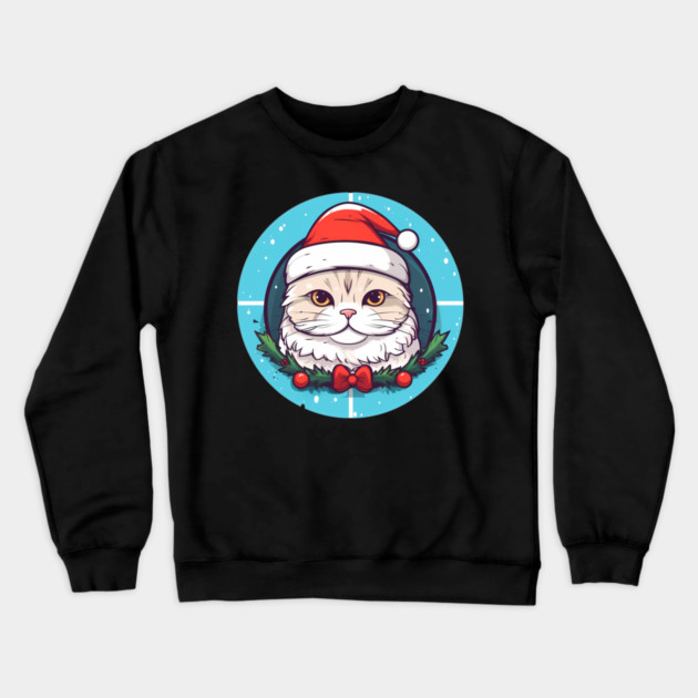 Scottish Fold Cat Xmas, Love Cats Crewneck Sweatshirt by logiamerch