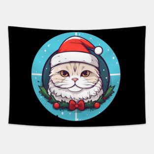Scottish Fold Cat Xmas, Love Cats Tapestry