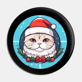 Scottish Fold Cat Xmas, Love Cats Pin