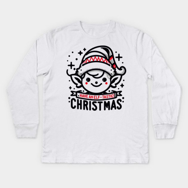 Have an Elf-tastic Christmas Kids Long Sleeve T-Shirt by Frank Ring