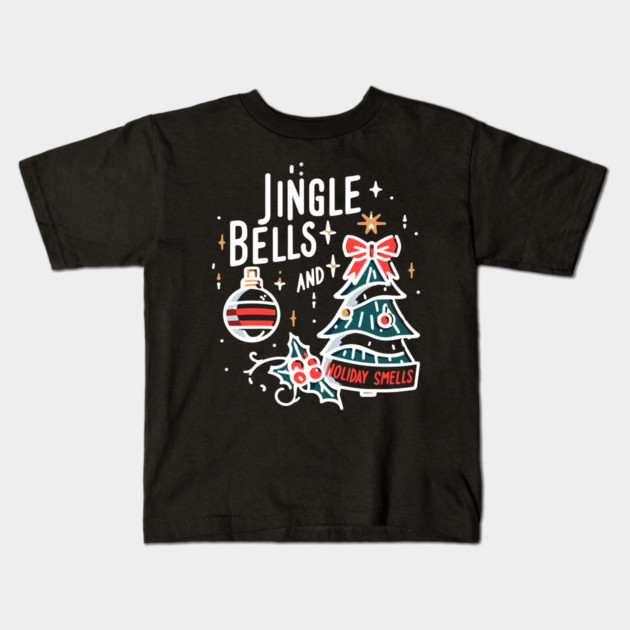 Jingle Bells and Holiday Smells Kids T-Shirt by Frank Ring