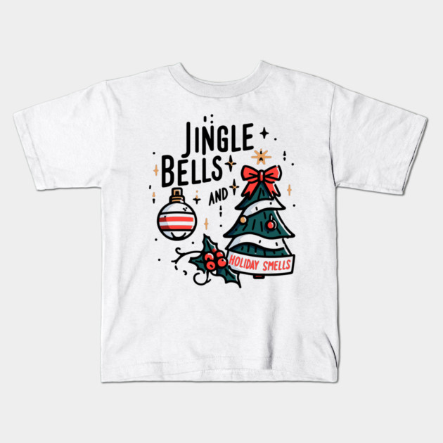 Jingle Bells and Holiday Smells Kids T-Shirt by Frank Ring