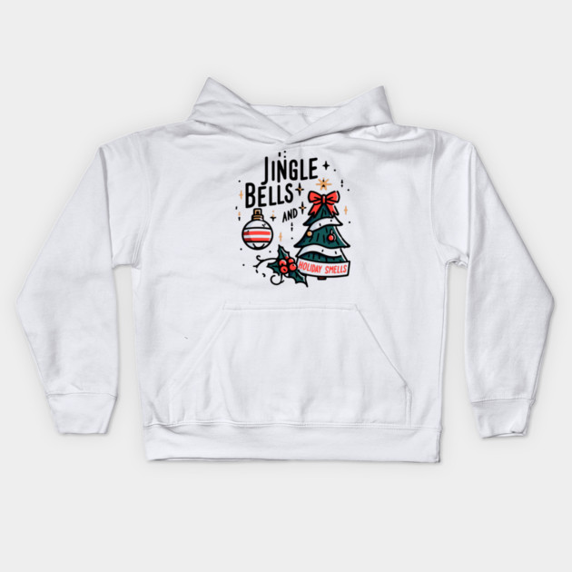 Jingle Bells and Holiday Smells Kids Hoodie by Frank Ring
