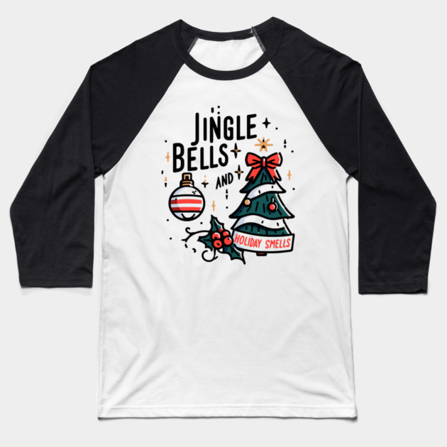 Jingle Bells and Holiday Smells Baseball T-Shirt by Frank Ring
