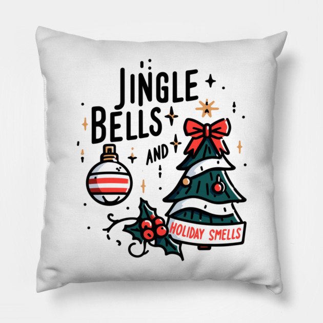 Jingle Bells and Holiday Smells Pillow by Frank Ring