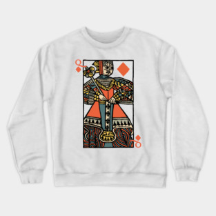 Character of Playing Card Queen of Diamonds Crewneck Sweatshirt