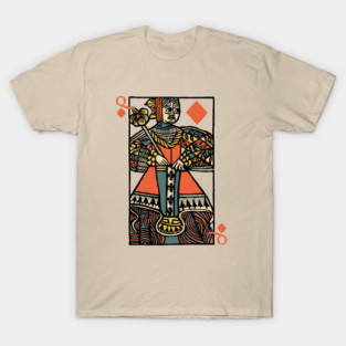 Character of Playing Card Queen of Diamonds T-Shirt