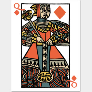 Character of Playing Card Queen of Diamonds Posters and Art