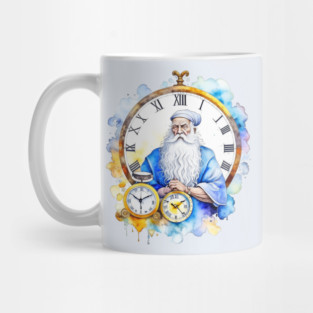 Watercolor New Years Father Time Mug