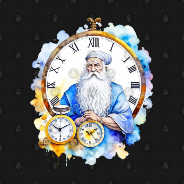 Watercolor New Years Father Time by HolidayBug