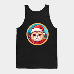 Scottish Fold Cat Xmas, Love Cats Tank Top