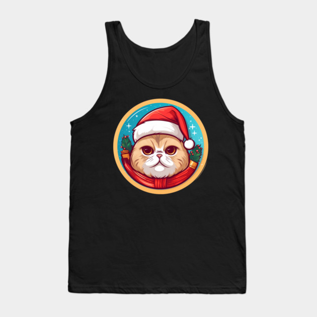 Scottish Fold Cat Xmas, Love Cats Tank Top by logiamerch