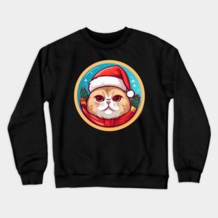 Scottish Fold Cat Xmas, Love Cats Crewneck Sweatshirt