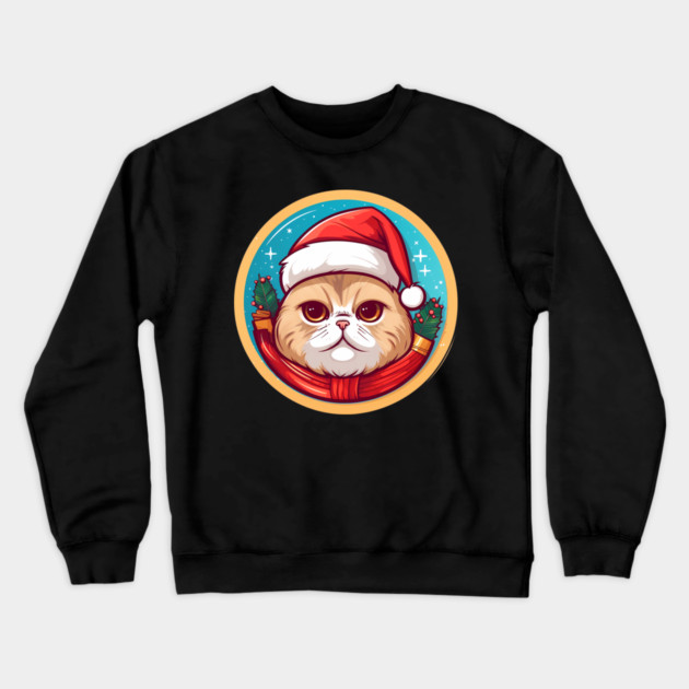 Scottish Fold Cat Xmas, Love Cats Crewneck Sweatshirt by logiamerch