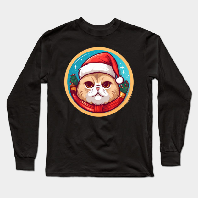 Scottish Fold Cat Xmas, Love Cats Long Sleeve T-Shirt by logiamerch