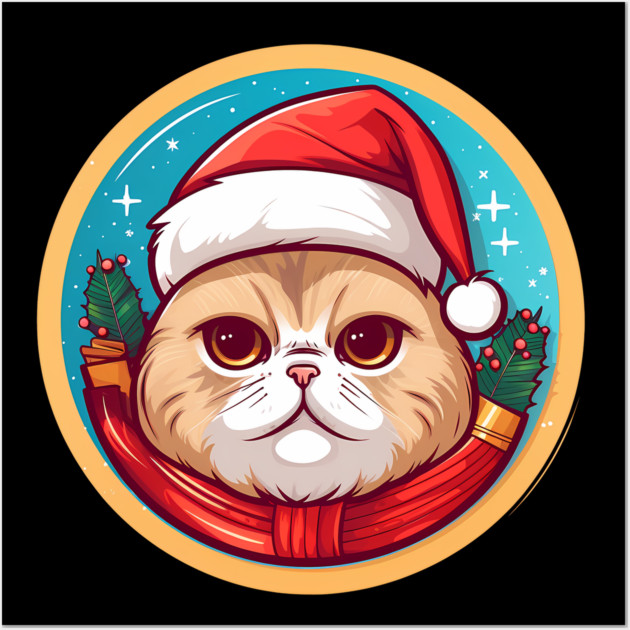 Scottish Fold Cat Xmas, Love Cats Wall Art by logiamerch