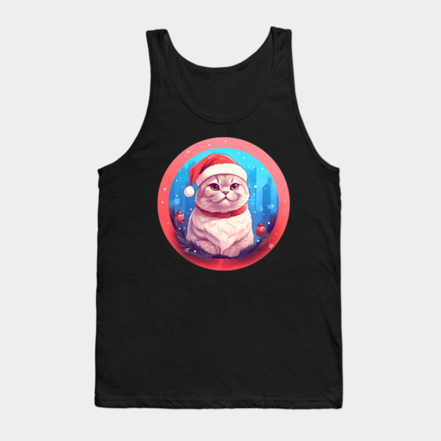 Scottish Fold Cat Xmas, Love Cats Tank Top by logiamerch