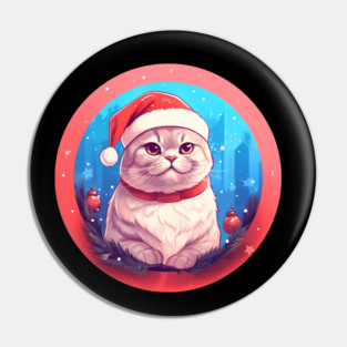 Scottish Fold Cat Xmas, Love Cats Pin
