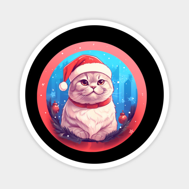 Scottish Fold Cat Xmas, Love Cats Magnet by logiamerch