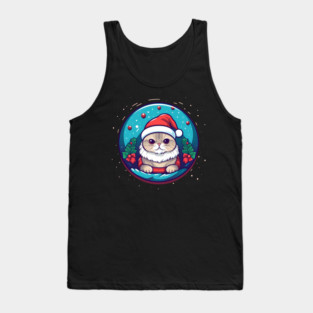 Scottish Fold Cat Xmas, Love Cats Tank Top