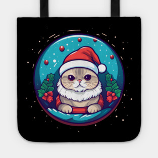 Scottish Fold Cat Xmas, Love Cats Tote