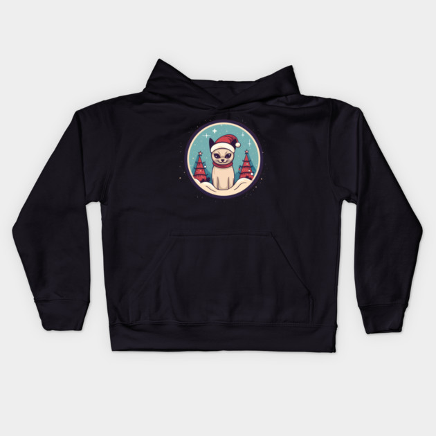 Siamese Cat Xmas, Love Cats Kids Hoodie by logiamerch