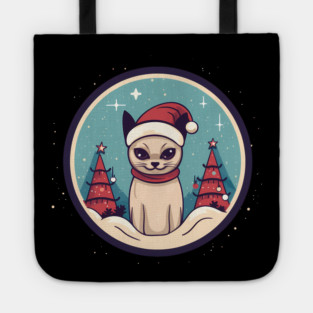 Siamese Cat Xmas, Love Cats Tote