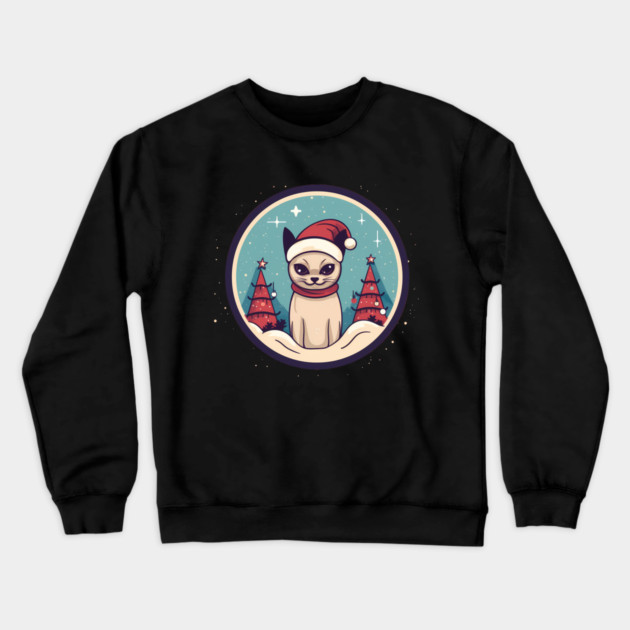 Siamese Cat Xmas, Love Cats Crewneck Sweatshirt by logiamerch