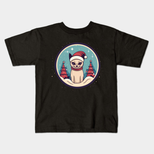 Siamese Cat Xmas, Love Cats Kids T-Shirt by logiamerch