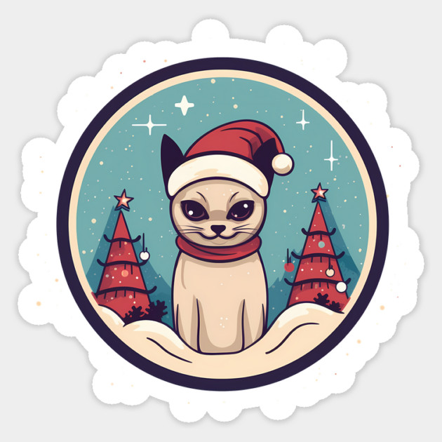 Siamese Cat Xmas, Love Cats Sticker by logiamerch