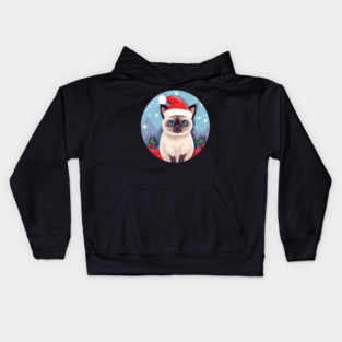 Siamese Cat Xmas, Love Cats Kids Hoodie