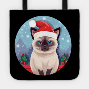 Siamese Cat Xmas, Love Cats Tote