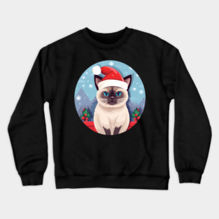 Siamese Cat Xmas, Love Cats Crewneck Sweatshirt