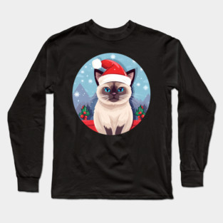 Siamese Cat Xmas, Love Cats Long Sleeve T-Shirt