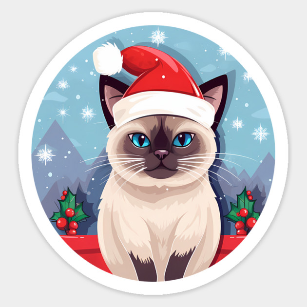 Siamese Cat Xmas, Love Cats Sticker by logiamerch
