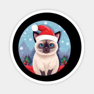 Siamese Cat Xmas, Love Cats Magnet