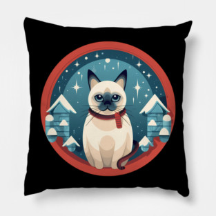 Siamese Cat Xmas, Love Cats Pillow