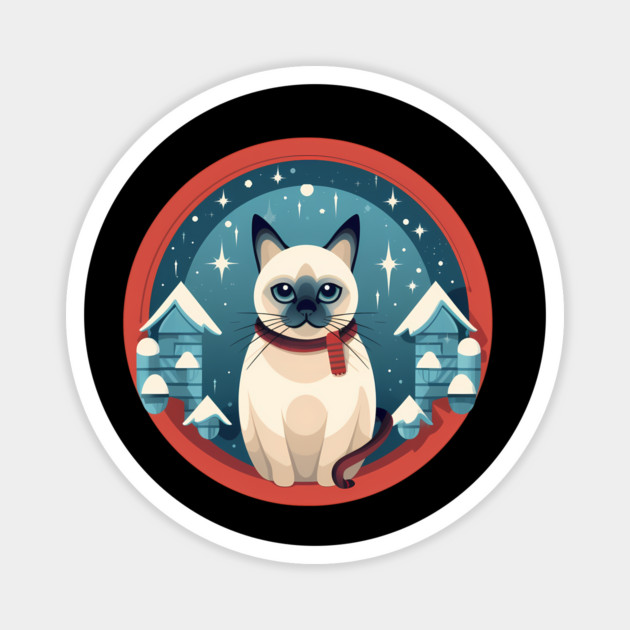 Siamese Cat Xmas, Love Cats Magnet by logiamerch