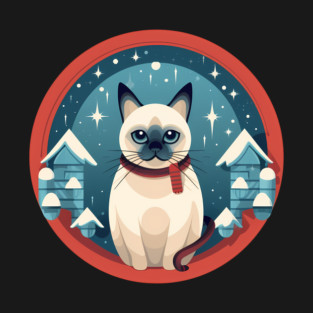 Siamese Cat Xmas, Love Cats T-Shirt