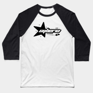 Cyberia Y2K Logo Design Baseball T-Shirt